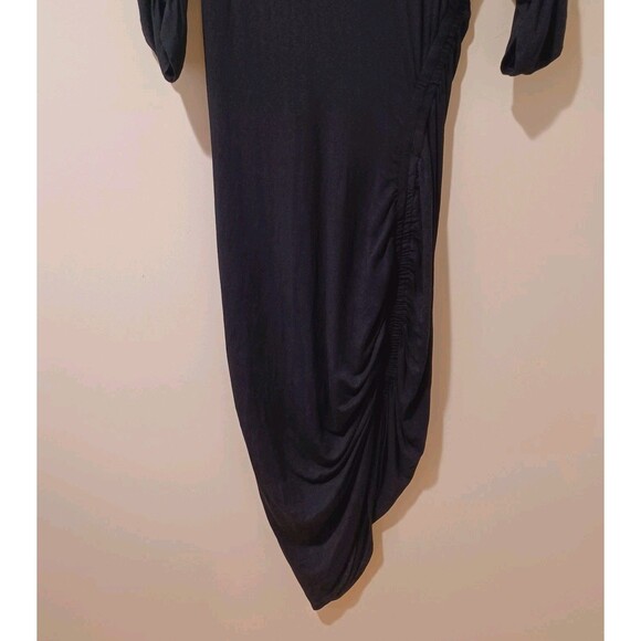 Veronica Beard Lockwood Ruched Jersey Midi Dress In Black XS Fitted Classy Comfy - Picture 6 of 12
